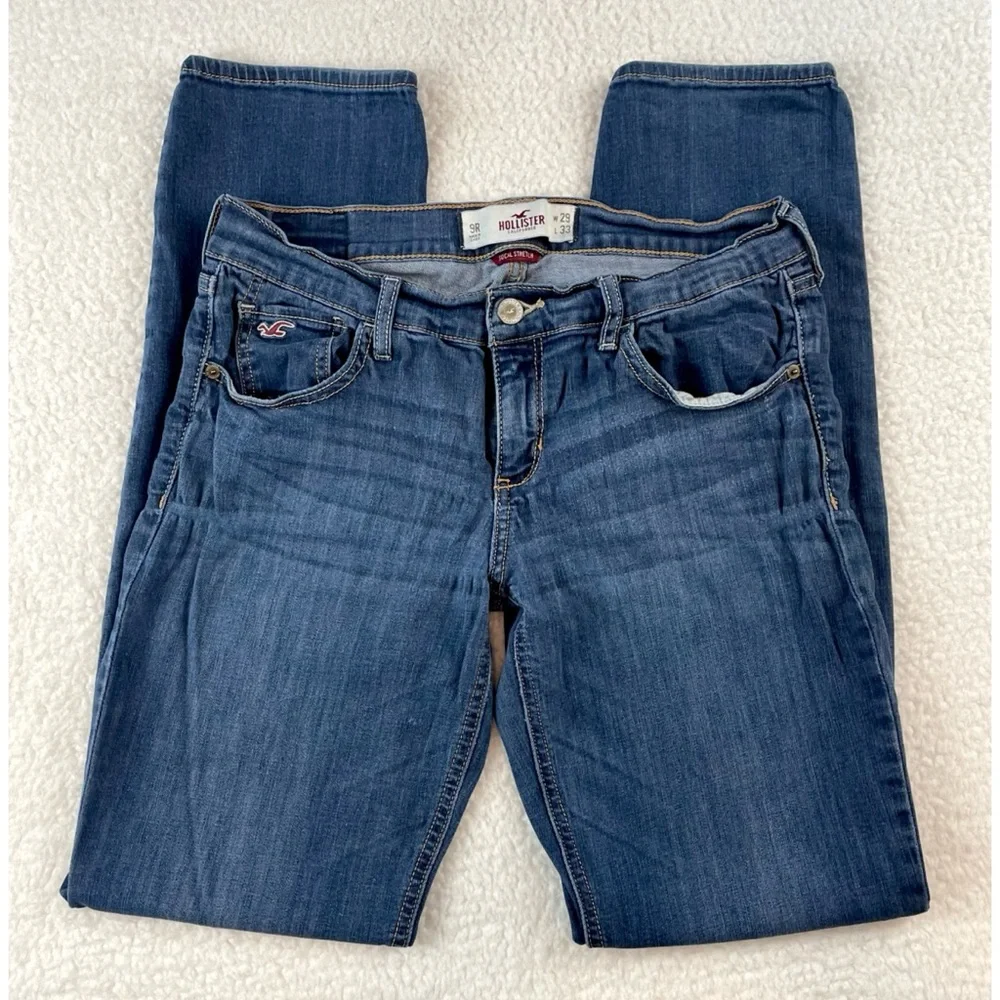 HOLLISTER • Blue Medium Wash SoCal Stretch Straight Leg Jeans, 29 - Picture 16 of 16